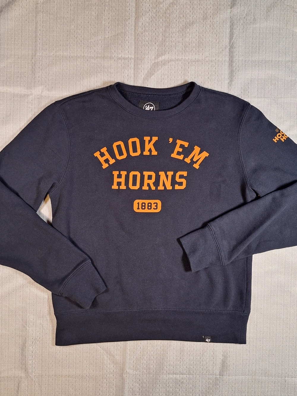 47 Texas Longhorns Navy 'Hook 'Em Horns' Crewneck Sweatshirt Men's Size S